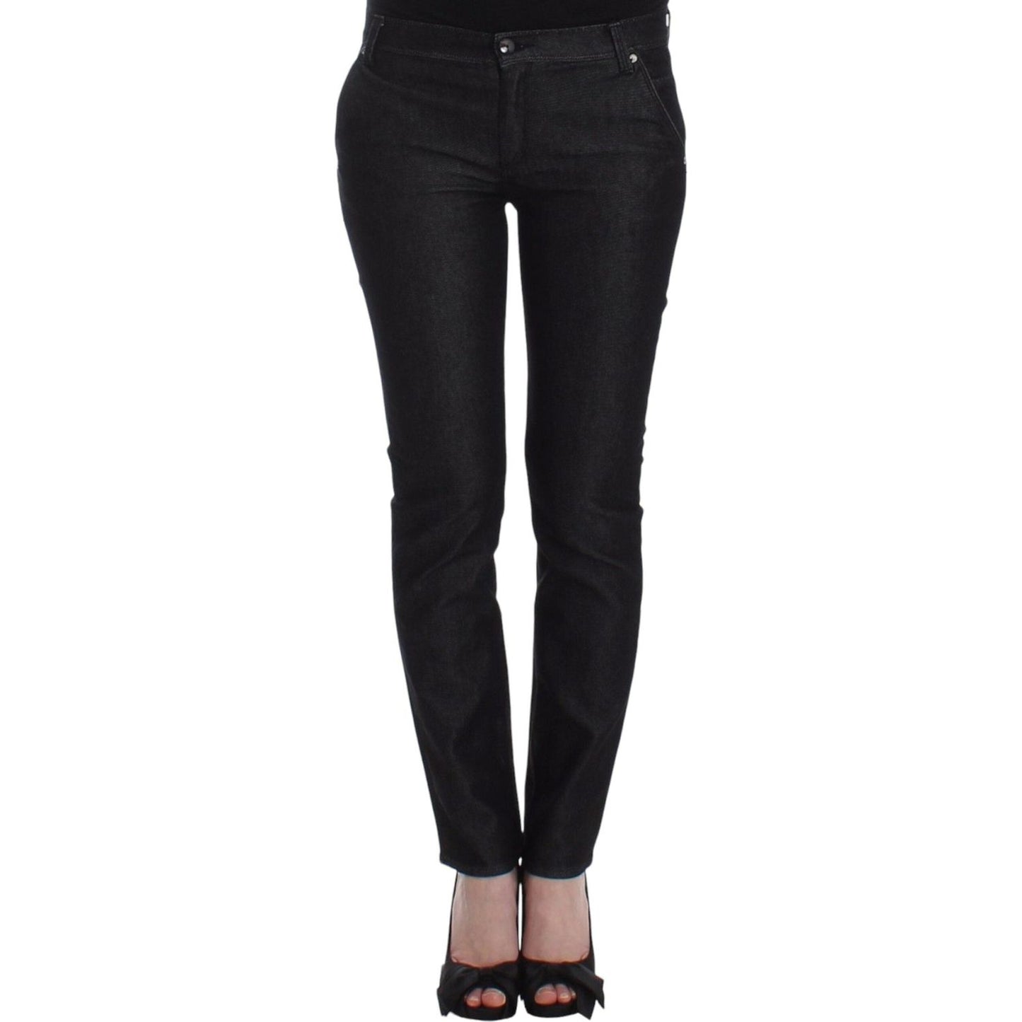 Ermanno Scervino Black Slim Jeans Denim Pants Skinny Leg Stretch Jeans & Pants