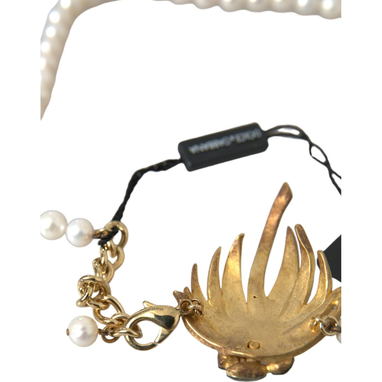 金色黄铜水晶珍珠树吊坠项链