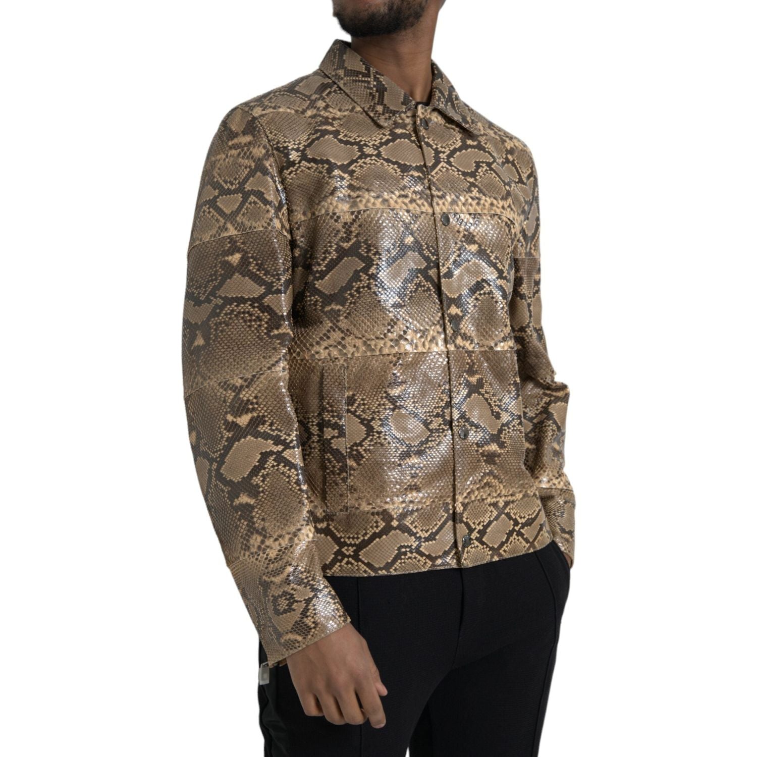 米色异域皮革机车夹克