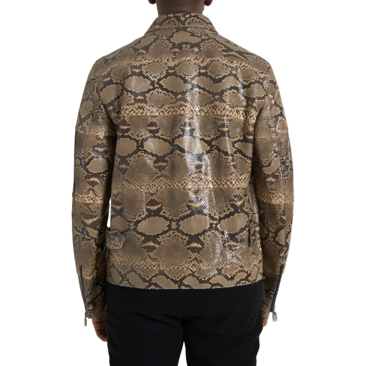 米色异域皮革机车夹克