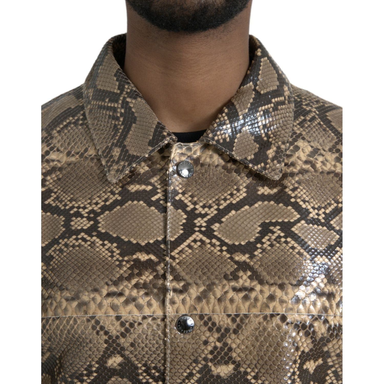 米色异域皮革机车夹克