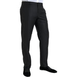 Dolce & Gabbana Black Wool Silk Skinny Dress Pants