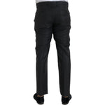 Dolce & Gabbana Black Wool Silk Skinny Dress Pants