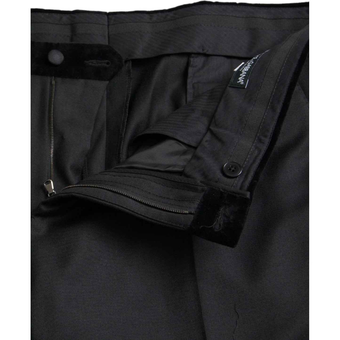 Dolce & Gabbana Black Silk Men Skinny Dress Pants