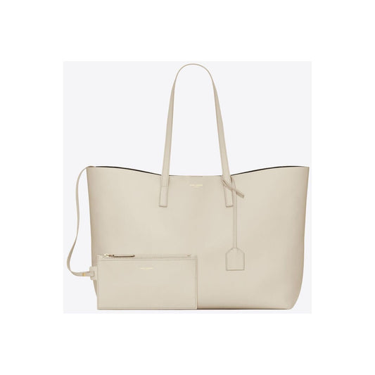 Saint Laurent White Calf Leather Tote Shoulder Bag Saint Laurent