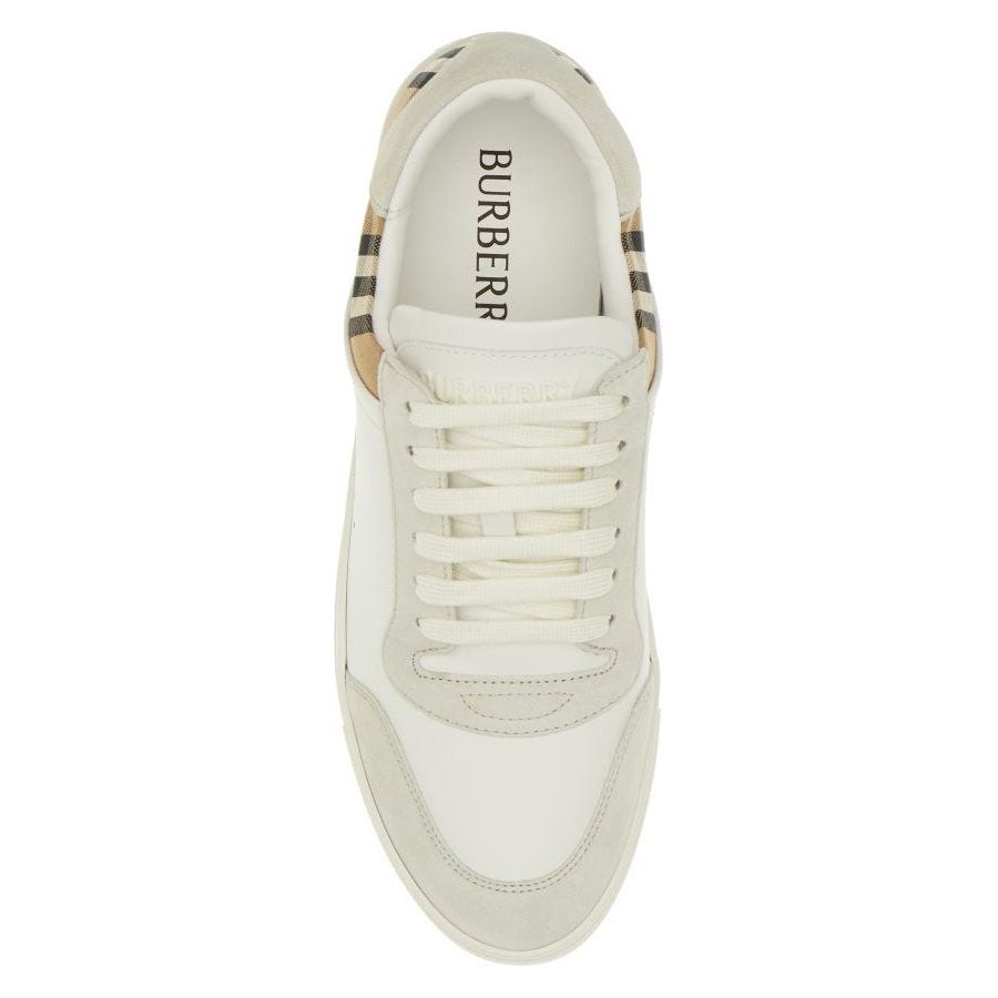 Burberry White Multicolor Calf Leather Sneakers Burberry