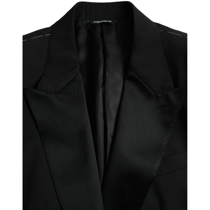 Dolce & Gabbana Black SICILIA Single Breasted Coat Blazer