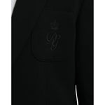 Dolce & Gabbana Black Wool Notch Single Breasted Coat Blazer