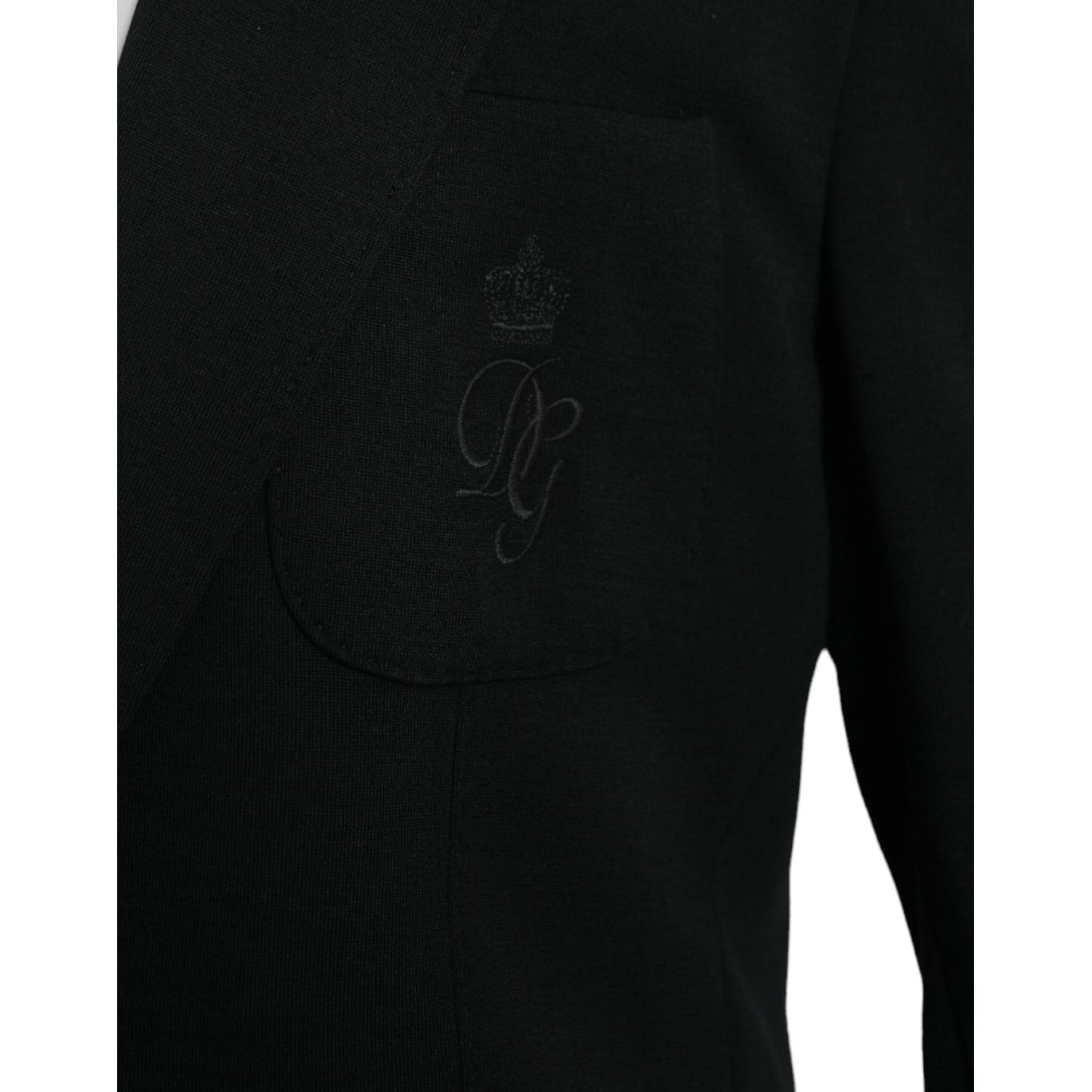 Dolce & Gabbana Black Wool Single Breasted Coat Blazer