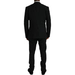 Dolce & Gabbana Black Polyester STAFF Formal 3 Piece Suit
