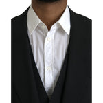 Dolce & Gabbana Black Polyester STAFF Formal 3 Piece Suit