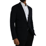 Dolce & Gabbana Black Wool Single Breasted Coat Blazer
