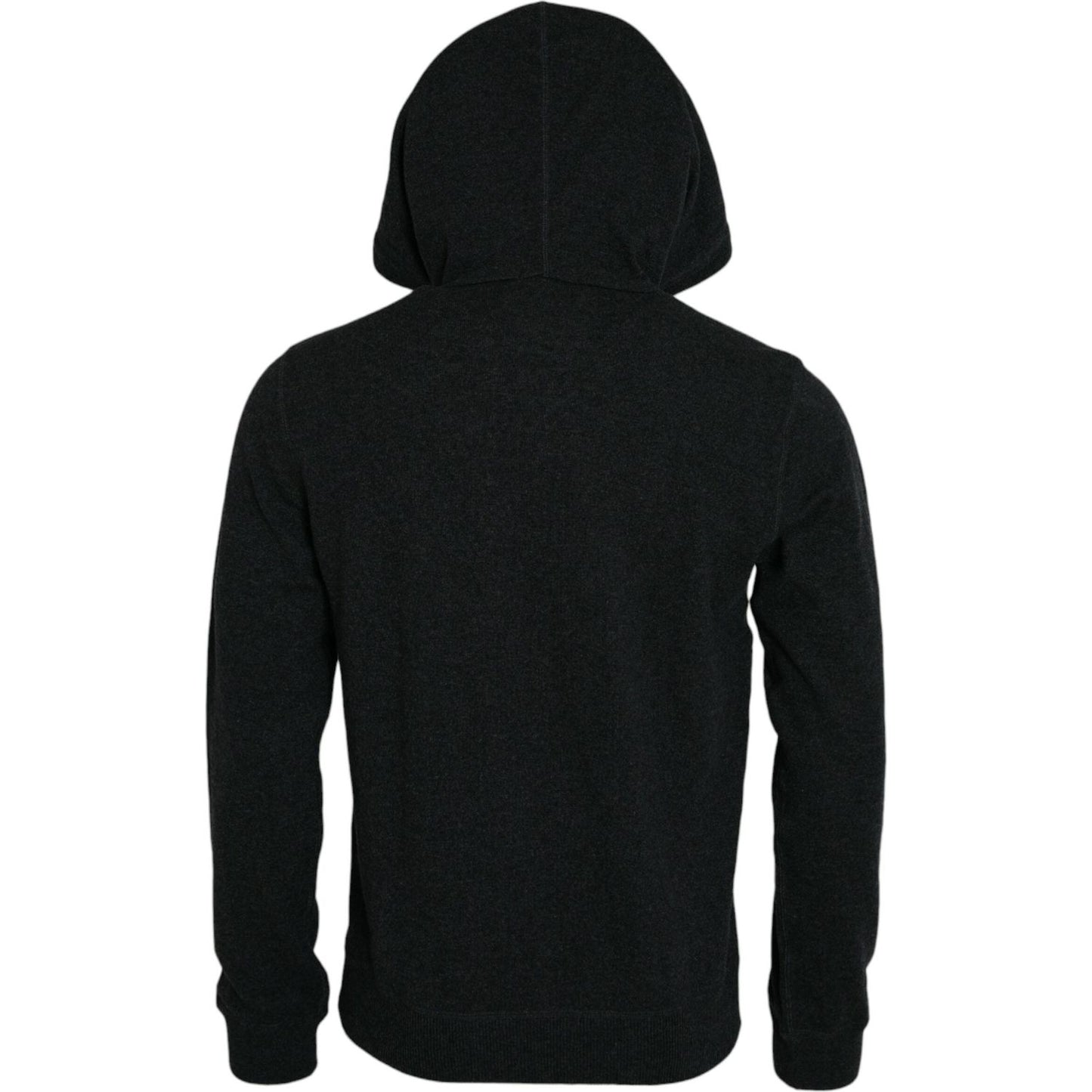 Dolce & Gabbana Dark Gray Cashmere Hooded Pullover Sweater