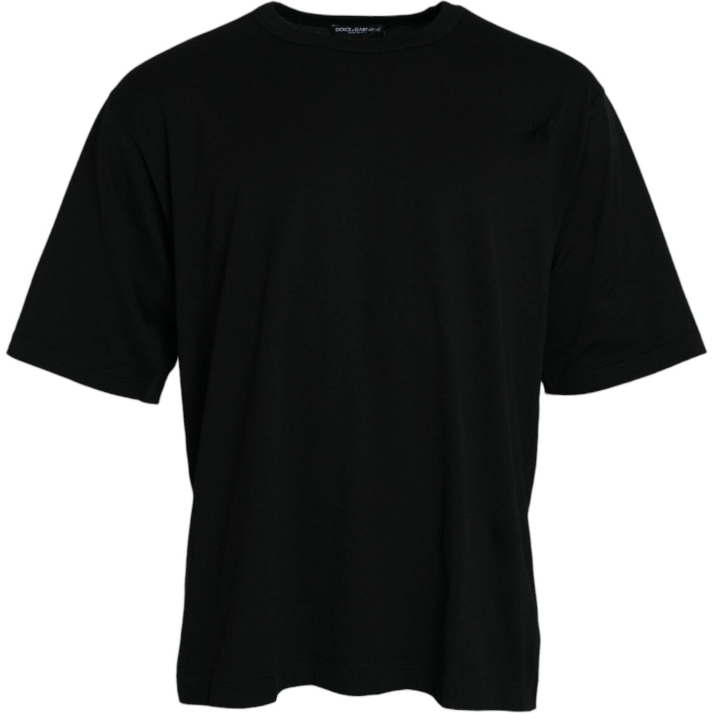 Dolce & Gabbana Black Logo Embossed Crew Neck Short Sleeves T-shirt