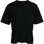 Dolce & Gabbana Black Logo Embossed Crew Neck Short Sleeves T-shirt