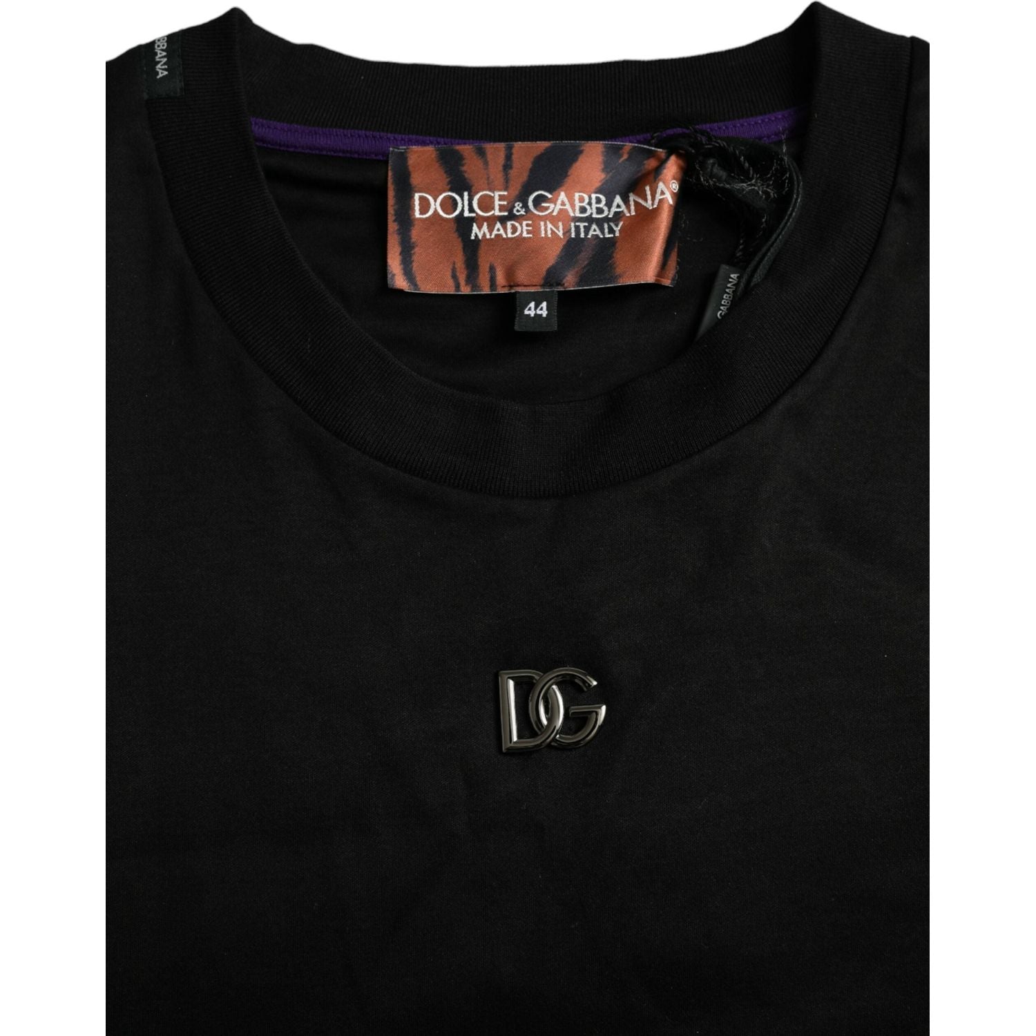 多色老虎印花棉质短袖 T 恤