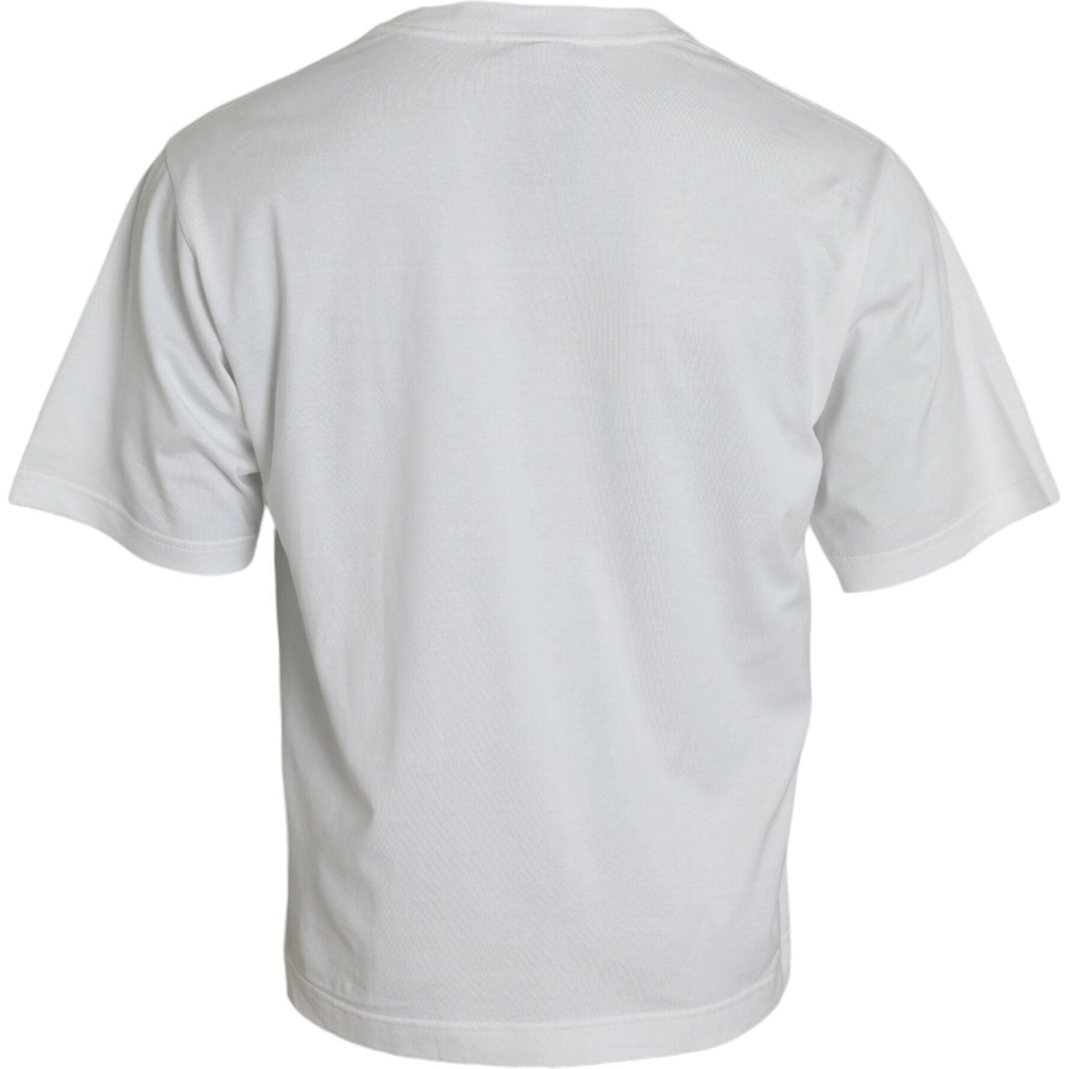 白色缀饰棉质圆领 T 恤