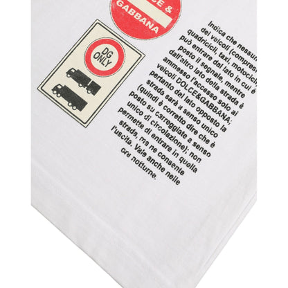 Dolce & Gabbana White Amor Heart Cotton Crewneck Short Sleeve T-shirt