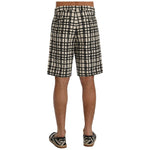 Dolce & Gabbana White Black Striped Casual Shorts
