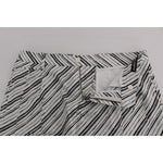 Dolce & Gabbana White Black Striped Casual Shorts
