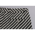 Dolce & Gabbana White Black Striped Hemp Casual Shorts