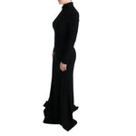 Dolce & Gabbana Black Stretch Long Gown Sheath Dress