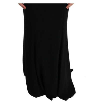 Dolce & Gabbana Black Stretch Long Gown Sheath Dress