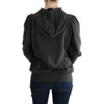 Exte Gray Top Hooded Cotton Zipper Sweater