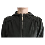Exte Gray Top Hooded Cotton Zipper Sweater