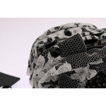 Dolce & Gabbana Black White Floral Lace Crystal Hair Claw