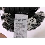 Dolce & Gabbana Black White Floral Lace Crystal Hair Claw