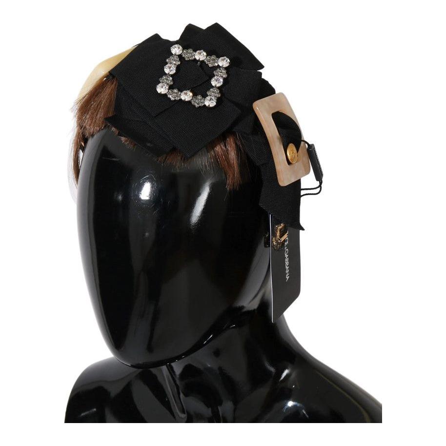 Dolce & Gabbana Clear Crystal Brown Hair Headband Tiara