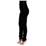 Ermanno Scervino Black Velvet Slim Fit Pants Jeans & Pants