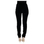 Ermanno Scervino Black Velvet Slim Fit Pants Jeans & Pants