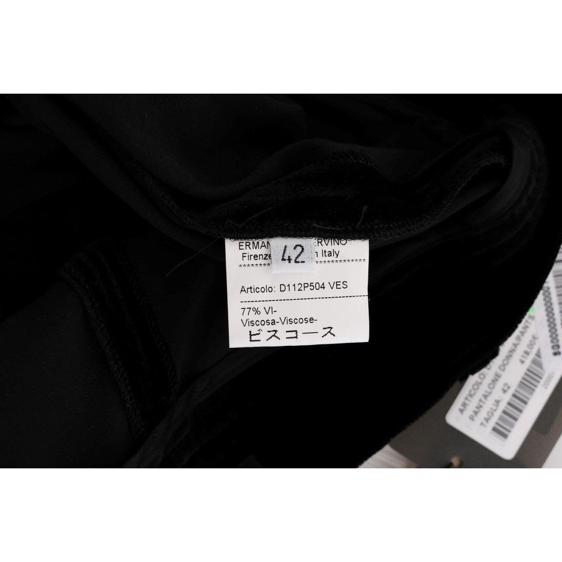Ermanno Scervino Black Velvet Slim Fit Pants Jeans & Pants