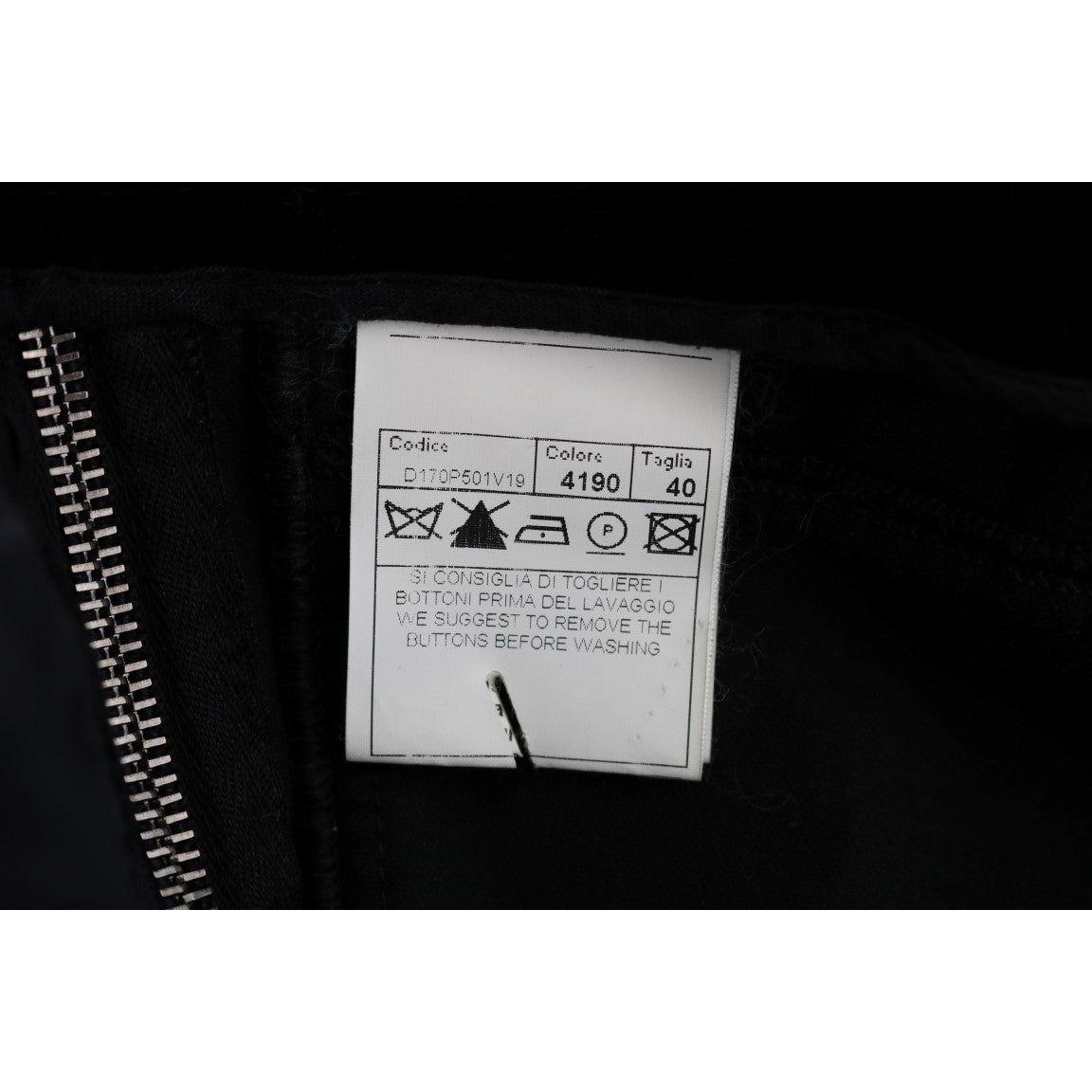 时尚黑色修身七分裤