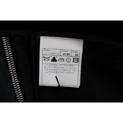 Ermanno Scervino Black Viscose Blend Velvet Cropped Pants Jeans & Pants