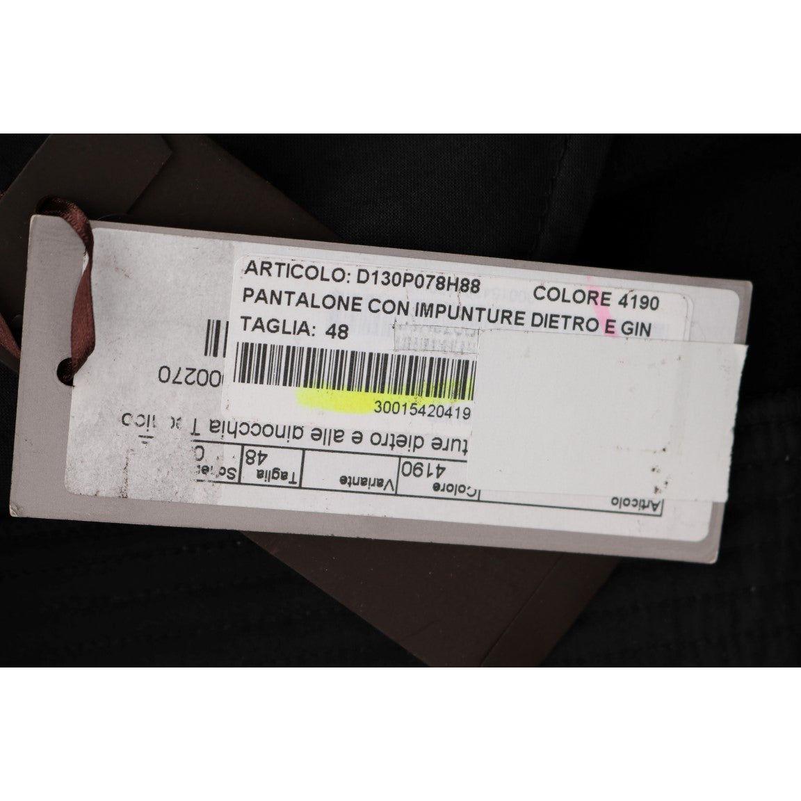 时尚黑色棉质修身长裤