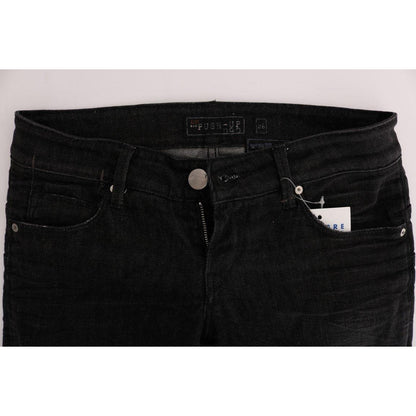 Acht Black Denim Cotton Bottoms Slim Fit Jeans Jeans & Pants