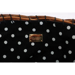 Dolce & Gabbana Beige Straw Snakeskin Pom Pom Crystal AGNESE Bag