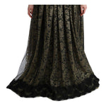 Dolce & Gabbana Black Yellow Crystal Lace Shift Dress