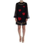 Dolce & Gabbana Black San Valentino Sequined Shift Dress