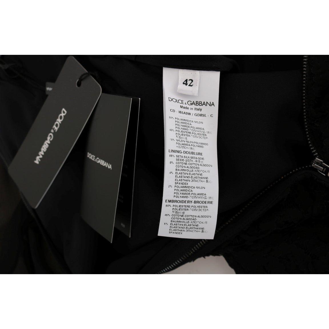 Dolce & Gabbana Black San Valentino Sequined Shift Dress