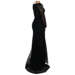 Dolce & Gabbana Black Floral Sheath Dress