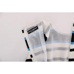 Dolce & Gabbana Blue White Striped Silk Stretch Shift Dress