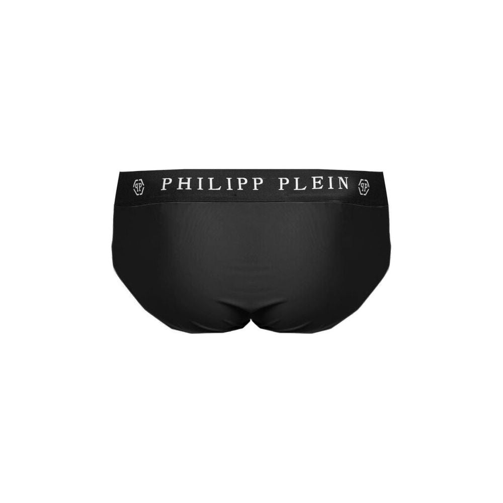 Philipp Plein Black Polyamide Swimwear