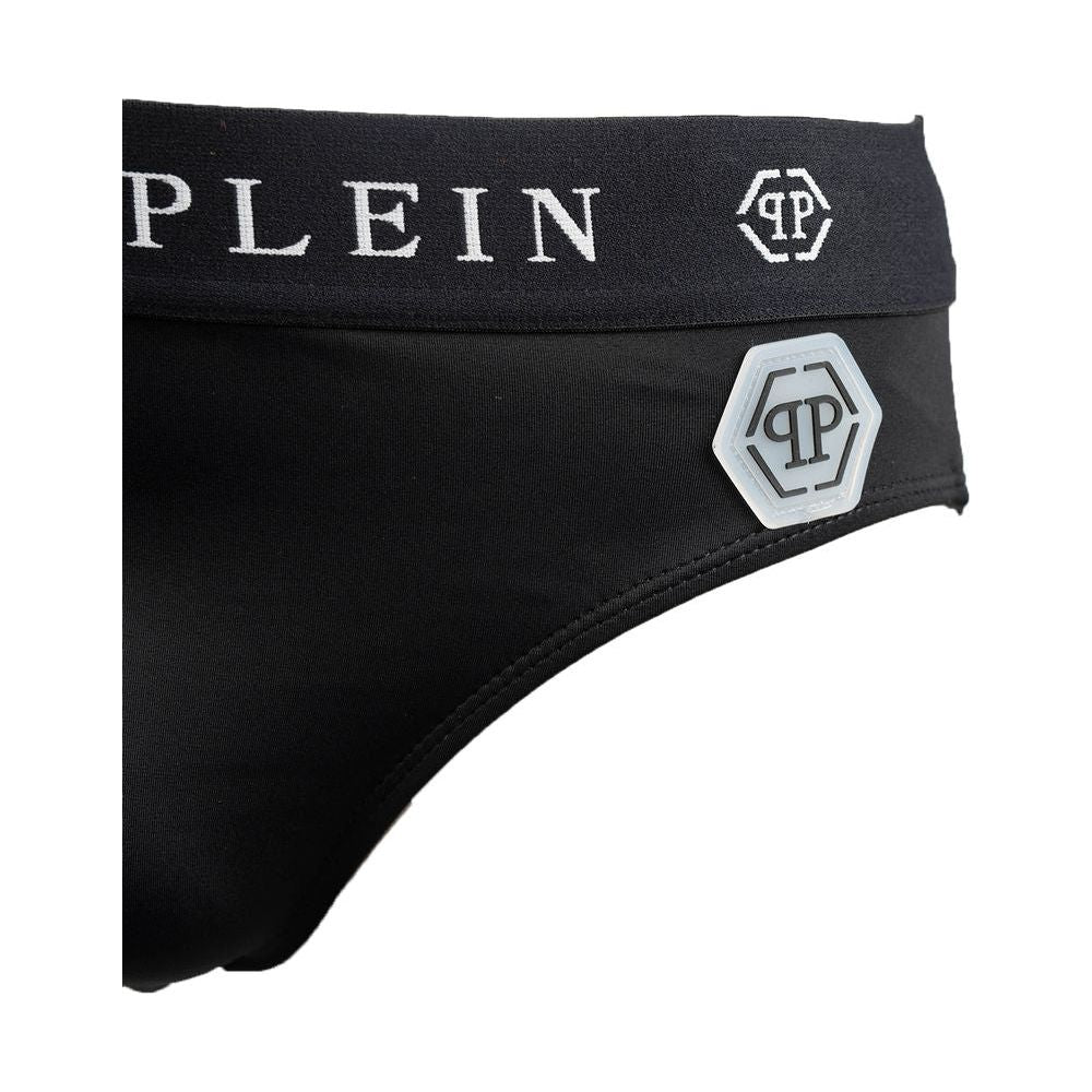 Philipp Plein Black Polyamide Swimwear