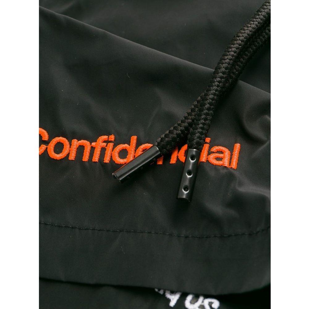 时尚刺绣黑色平角泳裤