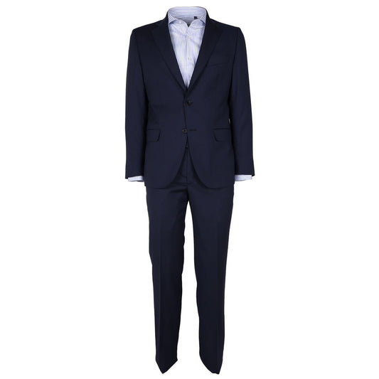 Made in Italy Blue Virgin Wool Mens Suit Made in Italy