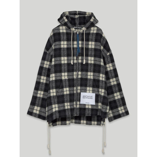 Palm Angels Black Cashmere Men Sweater with Hood
